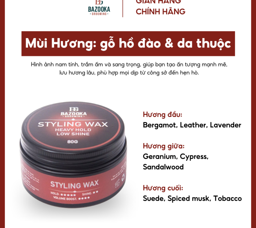 Sáp vuốt tóc Bazooka Grooming Styling Wax 80g