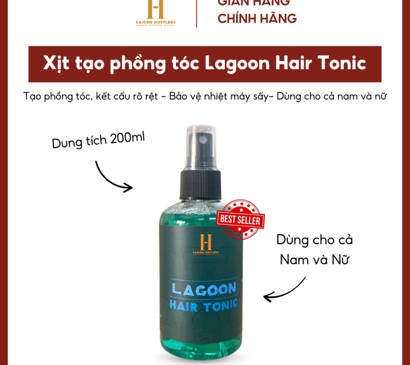 Xịt tạo phồng tóc Lagoon Hair Tonic 200ml, Pre Styling tạo phồng tóc